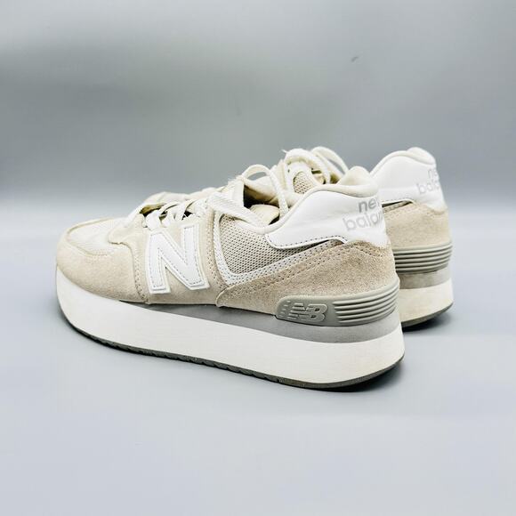 New Balance Shoes Womens 9.5 Beige Suede Platform Retro Running Athletic Sneaker main image 6